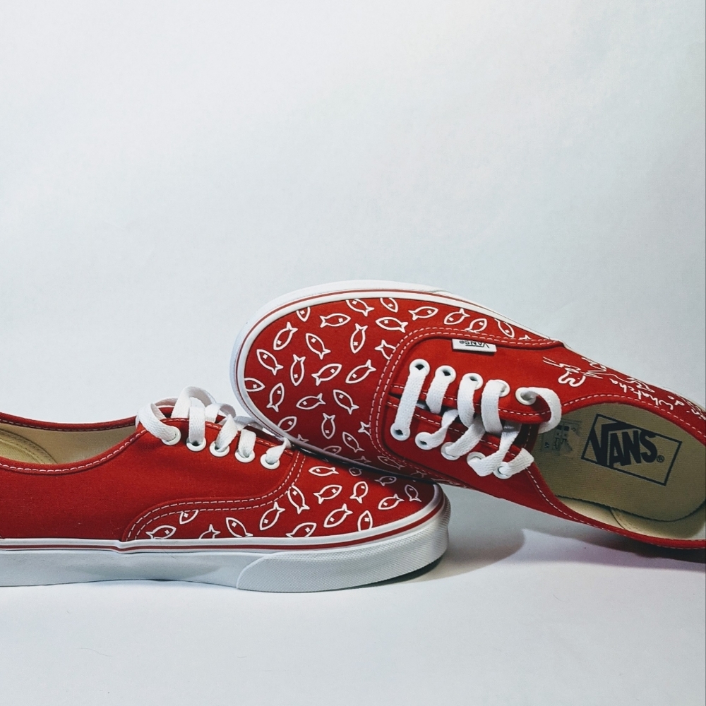 Red Vans Authentics - Custom